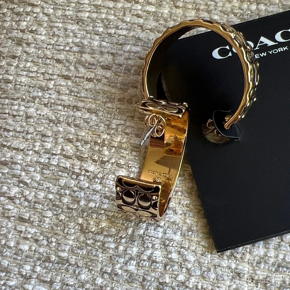 Coach Gold-Tone Women's Earrings - Picture 5 of 6